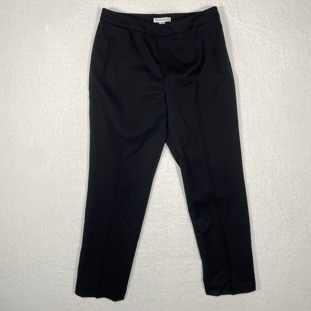 Pendleton Womens Black Virgin Wool Trousers 6 Quiet Luxury Dark Academia Slacks